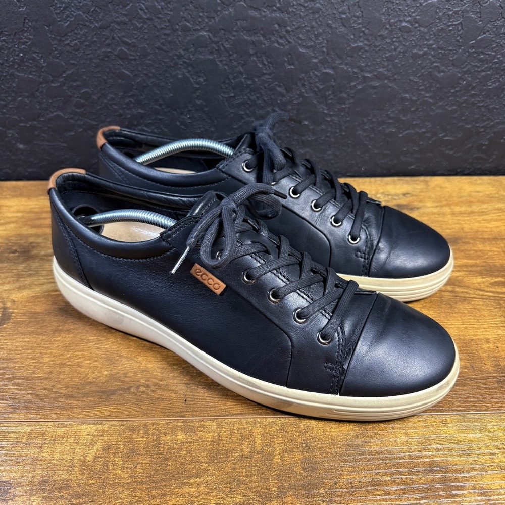 ECCO Soft 7 430004 Black Leather Sneaker Mens 46 US 12 - 12.5